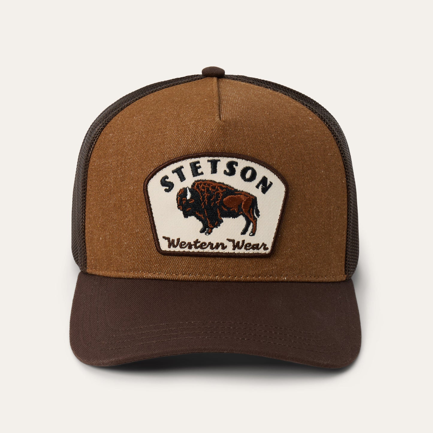 Bison Patch Trucker Hat Brown