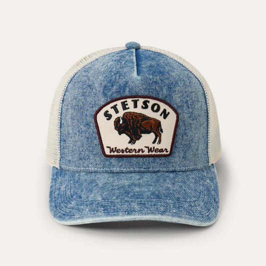 Bison Patch Trucker Hat Denim