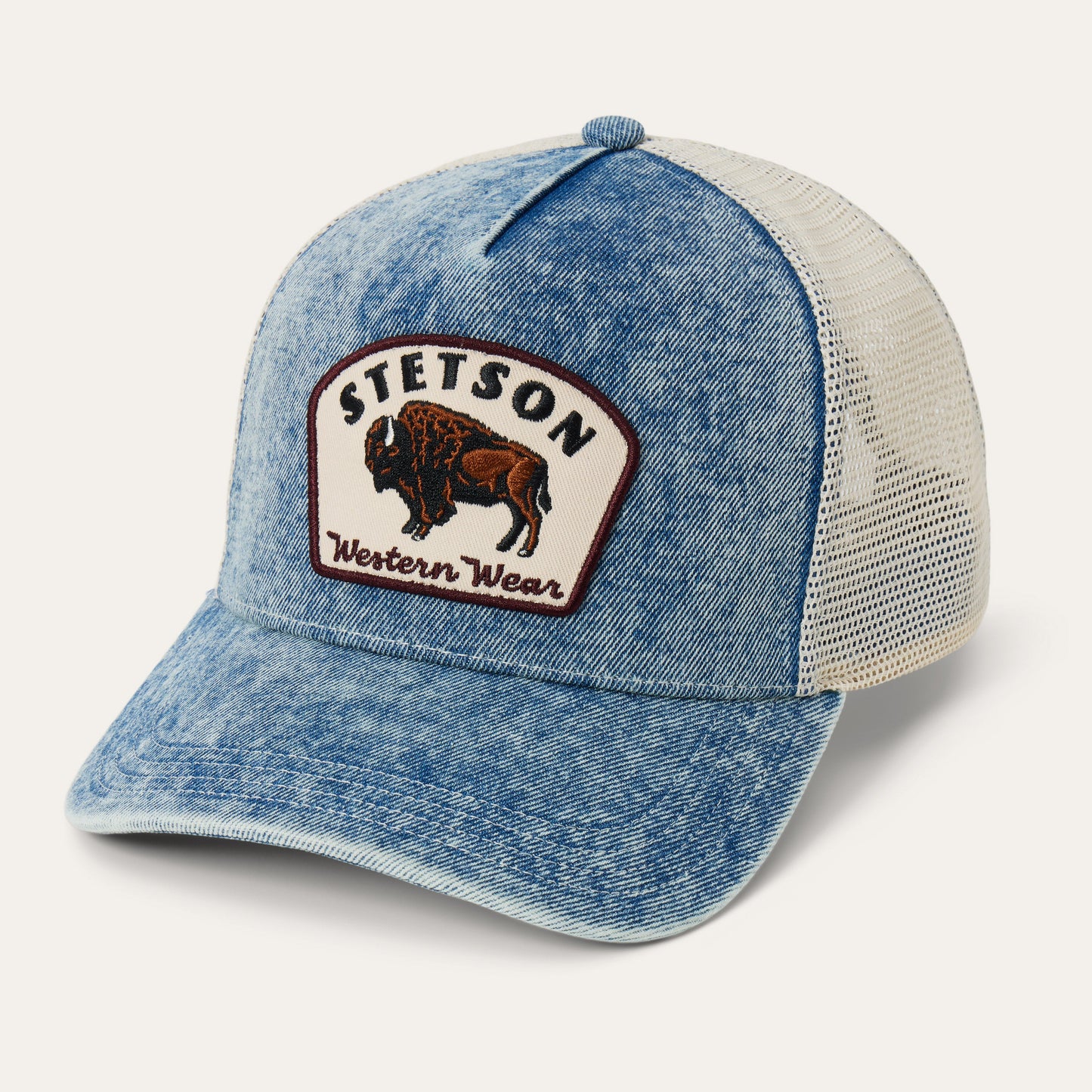 Bison Patch Trucker Hat Denim