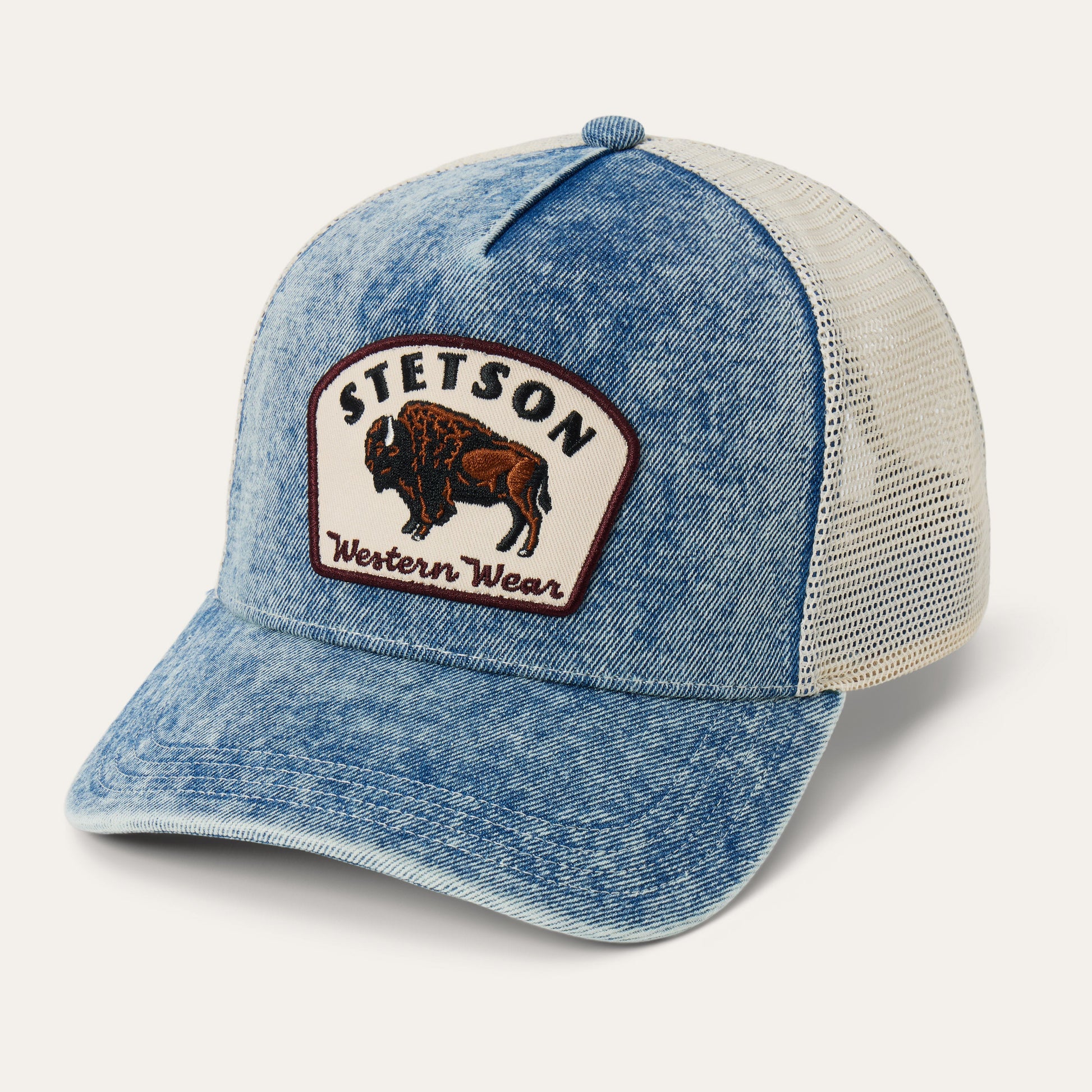 Bison Patch Trucker Hat Denim