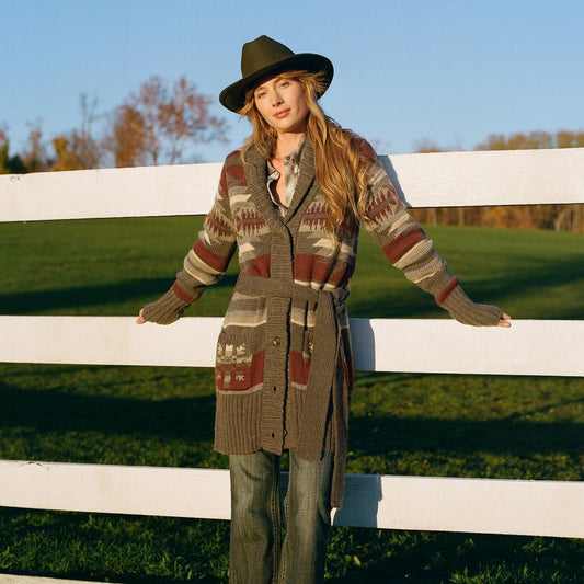 Aztec Belted Cardigan Multi | Women Stetson Sweaters