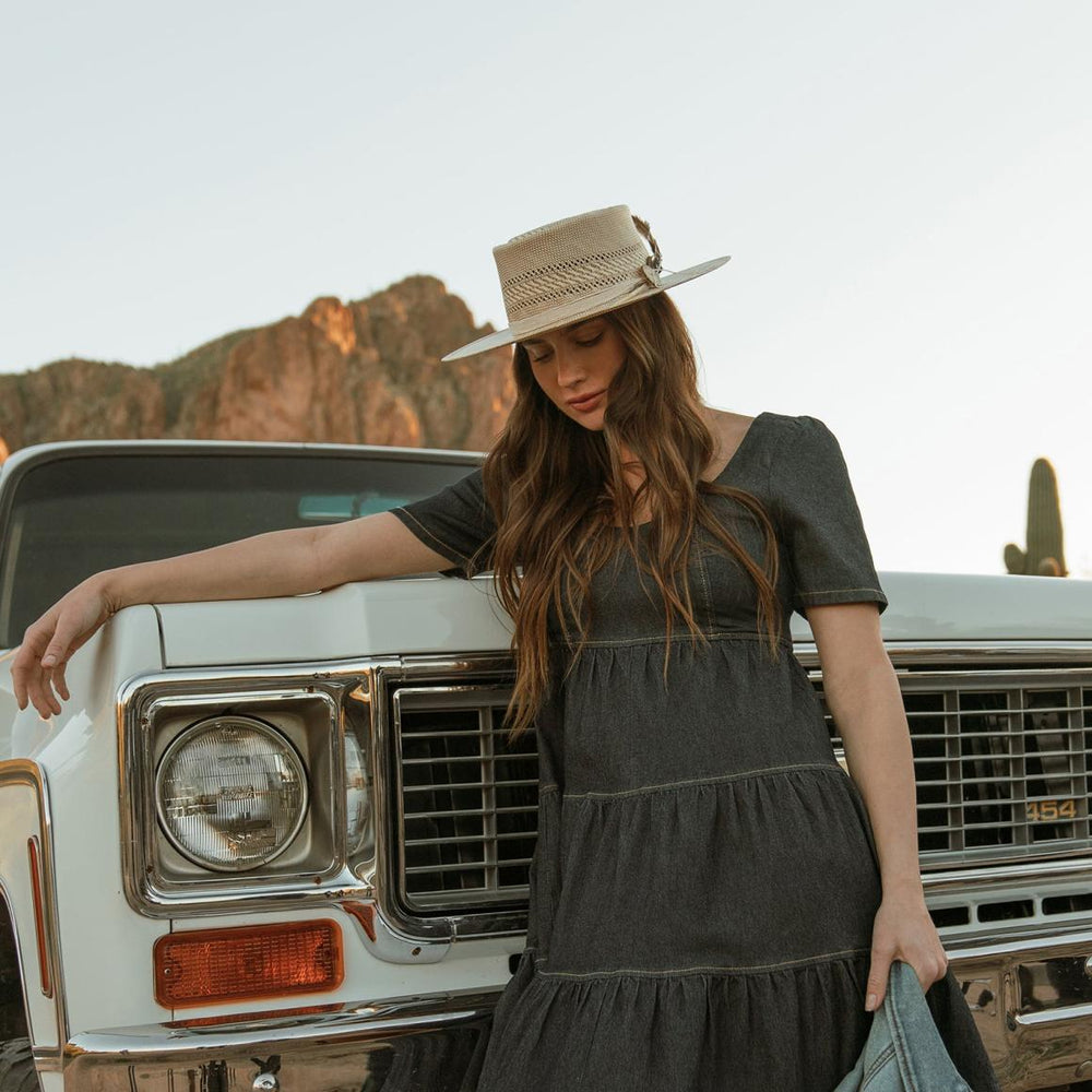 Batterson Straw Hat Ivory/tan | Men/Women Stetson Fedora