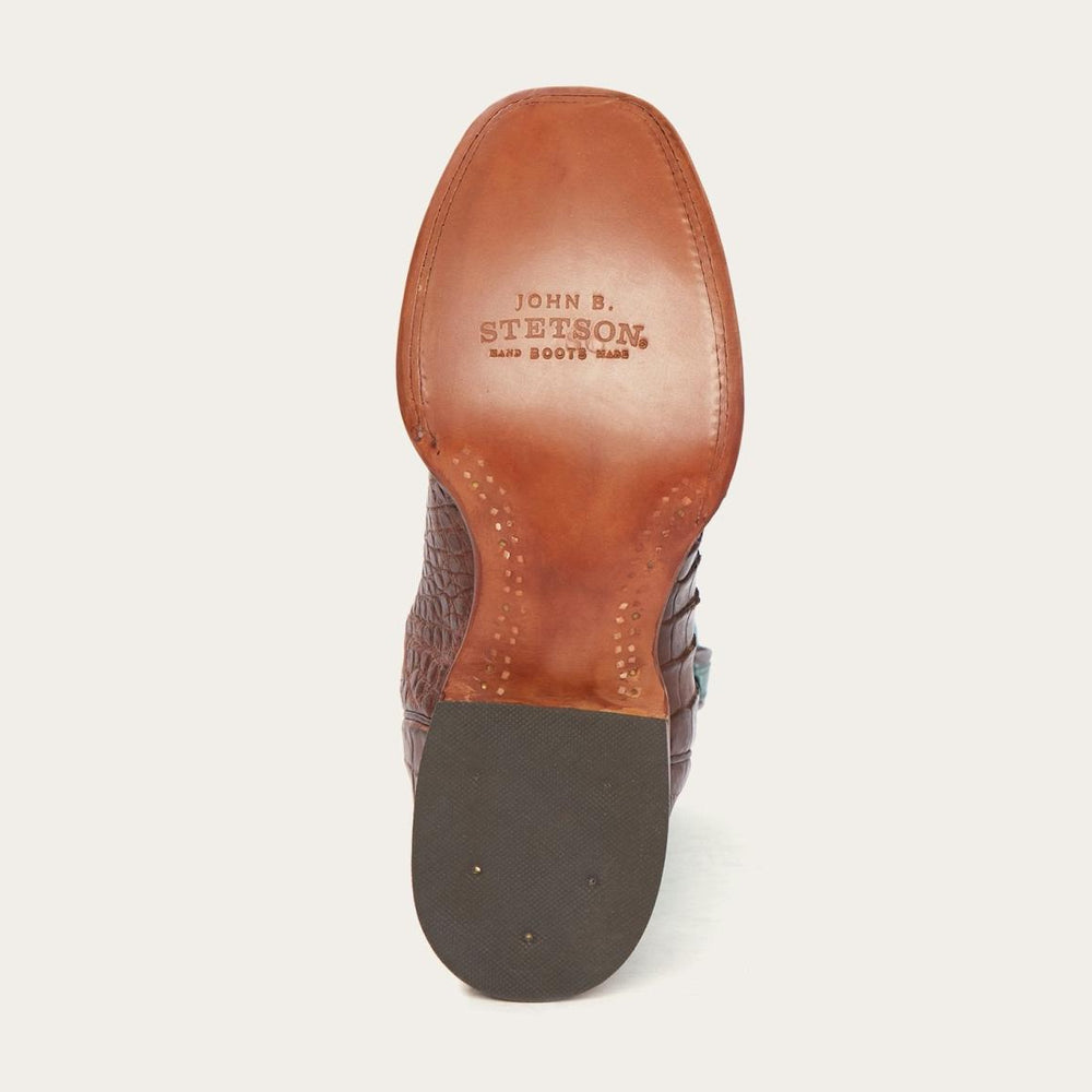 Big Horn Tobacco Alligator Cowboy Boot Brown | Men Stetson Exotics