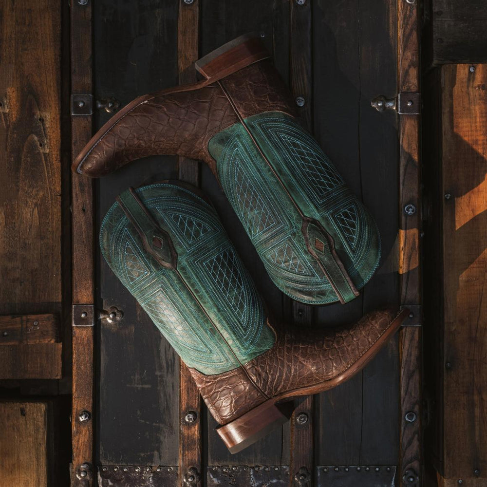 Big Horn Tobacco Alligator Cowboy Boot Brown | Men Stetson Western
