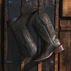 Black Falls Alligator Cowboy Boot Black | Men Stetson Exotics