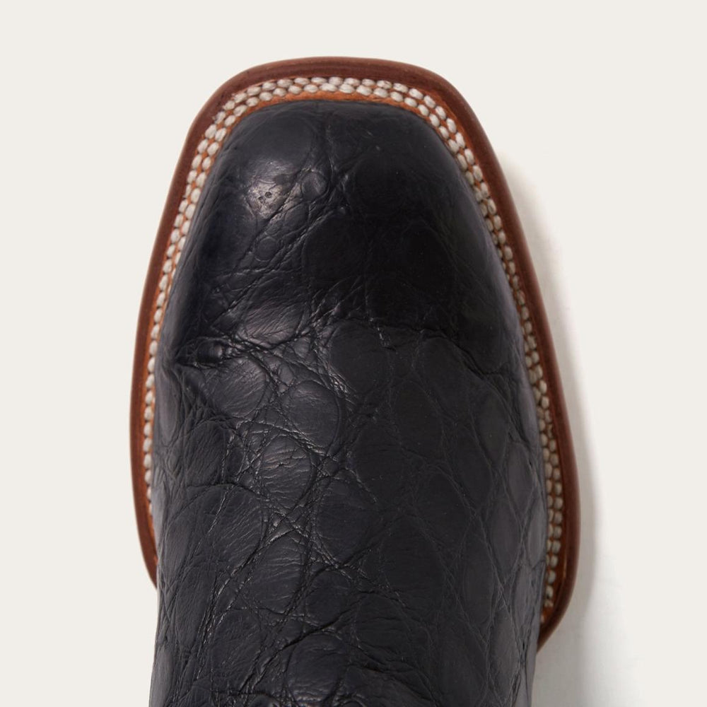 Black Falls Alligator Cowboy Boot Black | Men Stetson Exotics