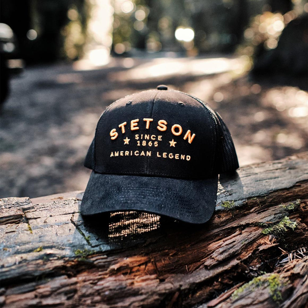Black Western Patch Trucker Cap Black | Men/Women Stetson Caps &amp; Truckers