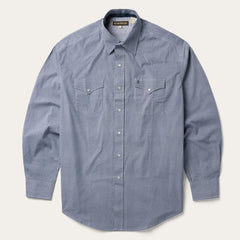 Blue Deco Geo Print Western Shirt Blue | Men Stetson Classic Cut