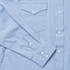 Blue End On End Solid Shirt Blue | Men Stetson Modern Cut