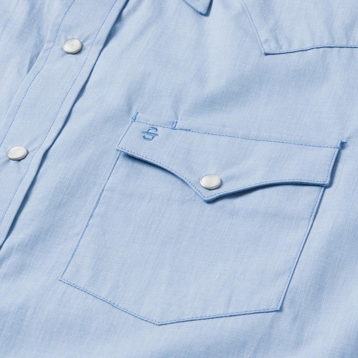 Blue End On End Solid Shirt Blue | Men Stetson Western Shirts