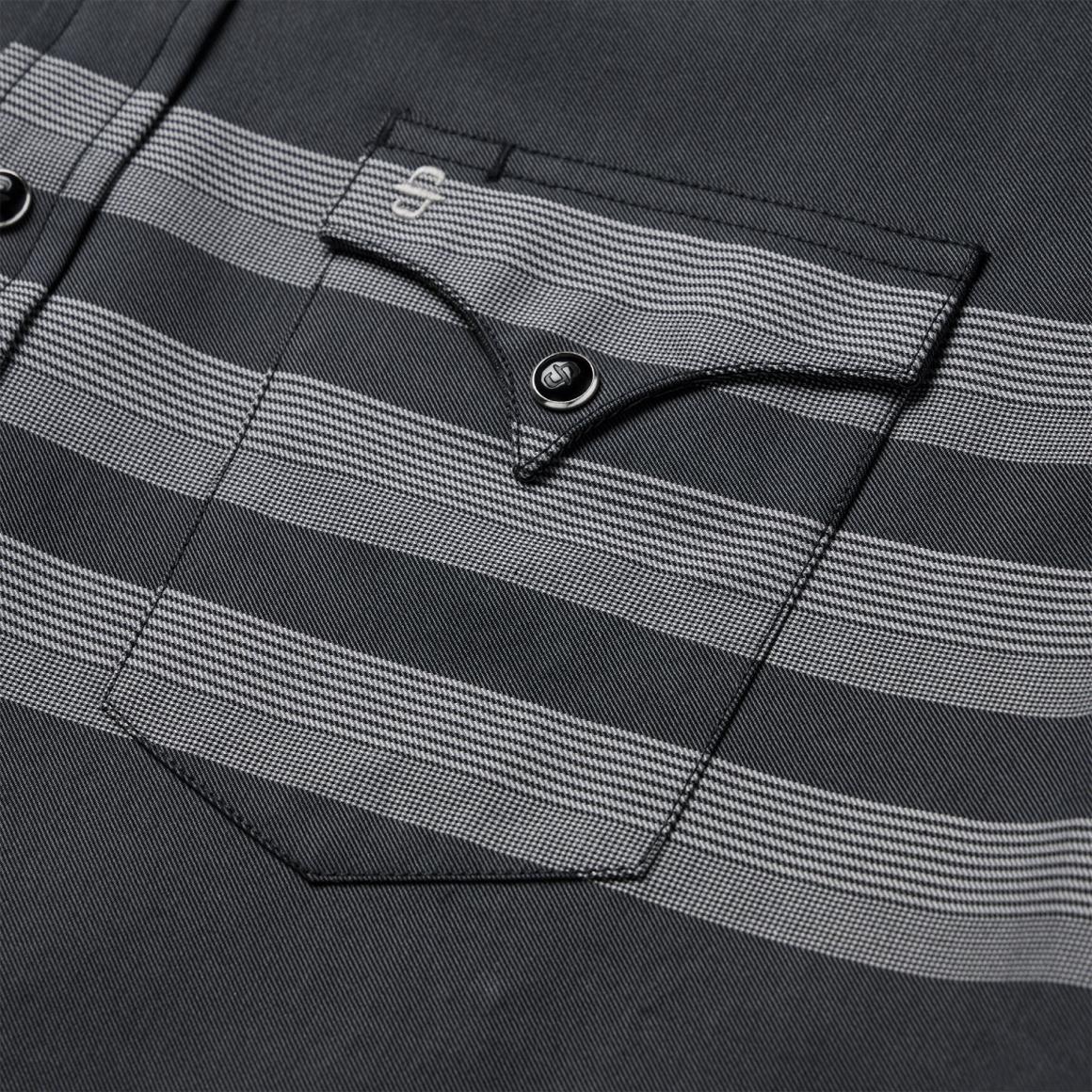 Border Stripe Twill Western Shirt Black | Men Stetson Western Shirts