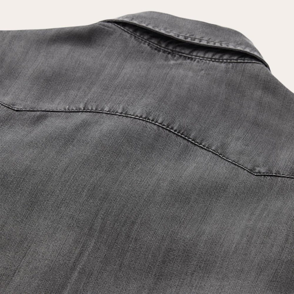 Boyfriend Fit Denim Shirt Washed Black | Women Stetson Denim Shirts
