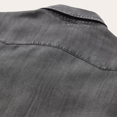 Boyfriend Fit Denim Shirt Washed Black | Women Stetson Denim Shirts