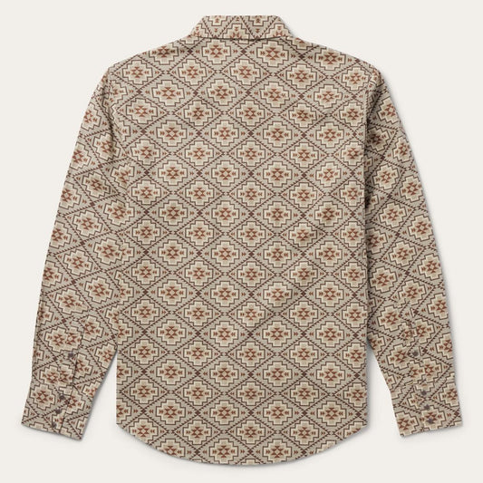 Brown Aztec Poplin Western Shirt Brown | Men Stetson Western Shirts