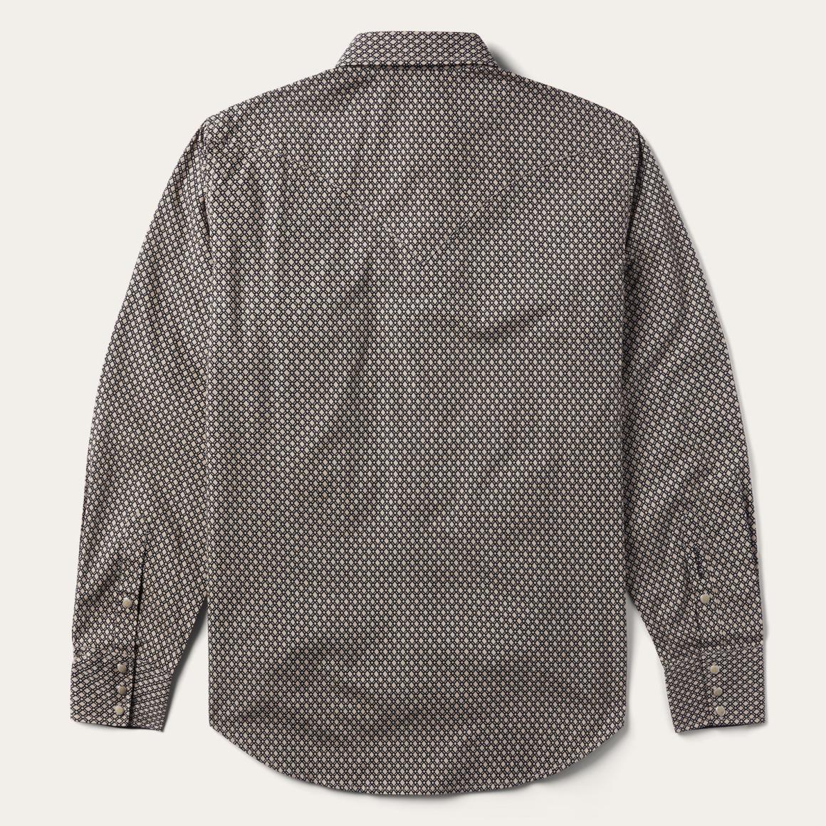 Brown Diamond Print Western Shirt Brown | Men Stetson Western Shirts