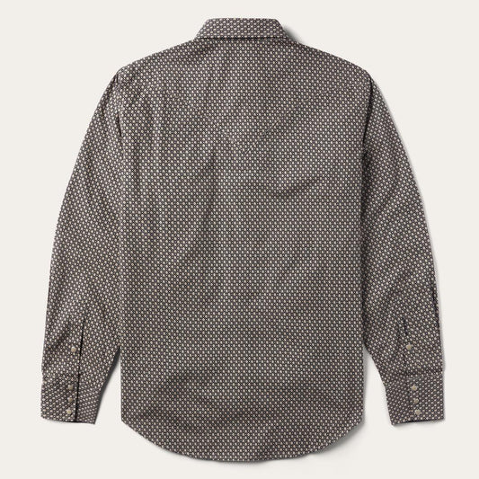 Brown Diamond Print Western Shirt Brown | Men Stetson Western Shirts