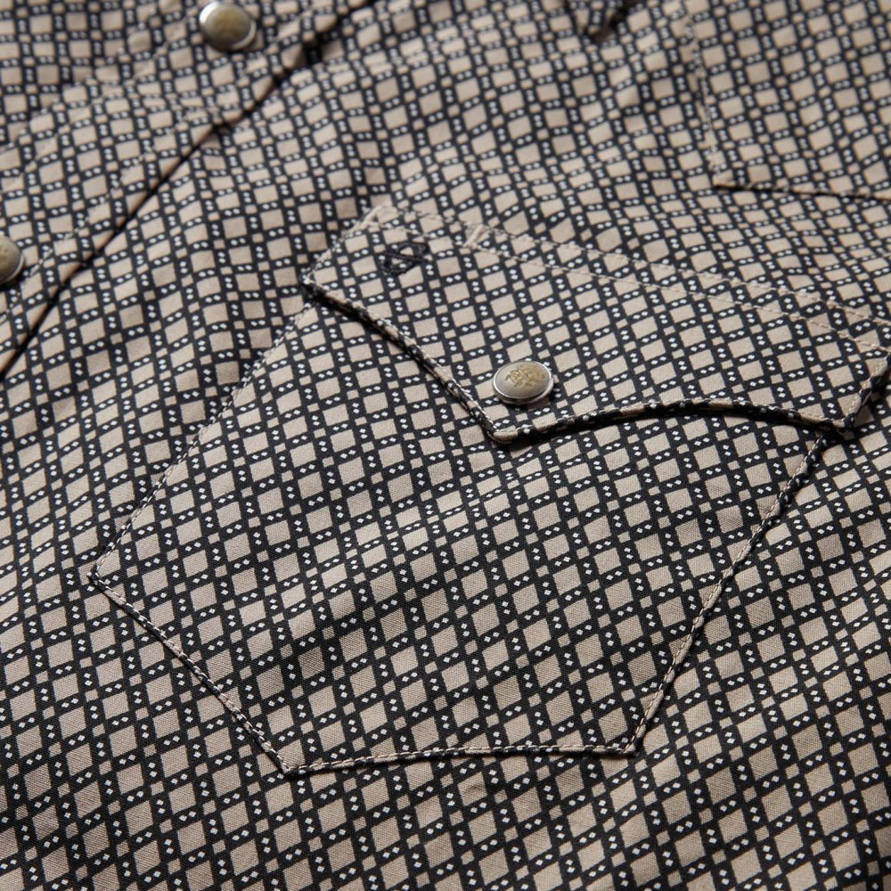 Brown Diamond Print Western Shirt Brown | Men Stetson Western Shirts
