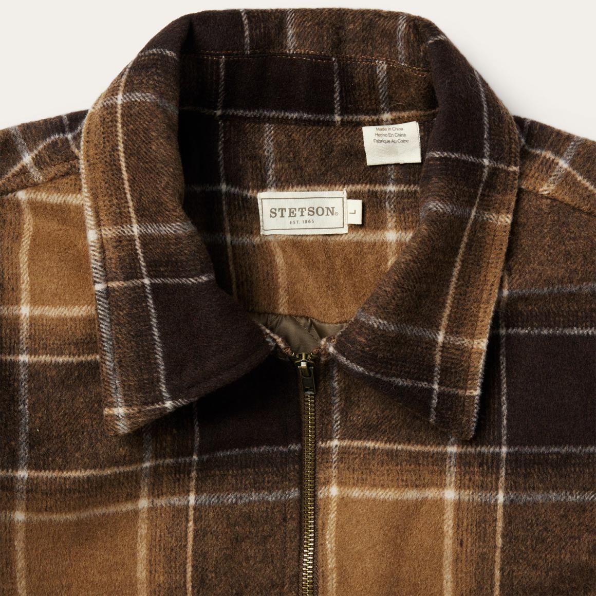 Brown Plaid Western Coat Brown | Men Stetson Flannel Shirts