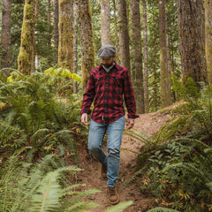 Brushed Twill Plaid Shirt Black | Men Stetson Modern Cut