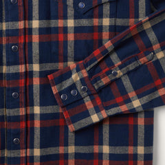 Brushed Twill Plaid Shirt Blue | Men Stetson Western Shirts