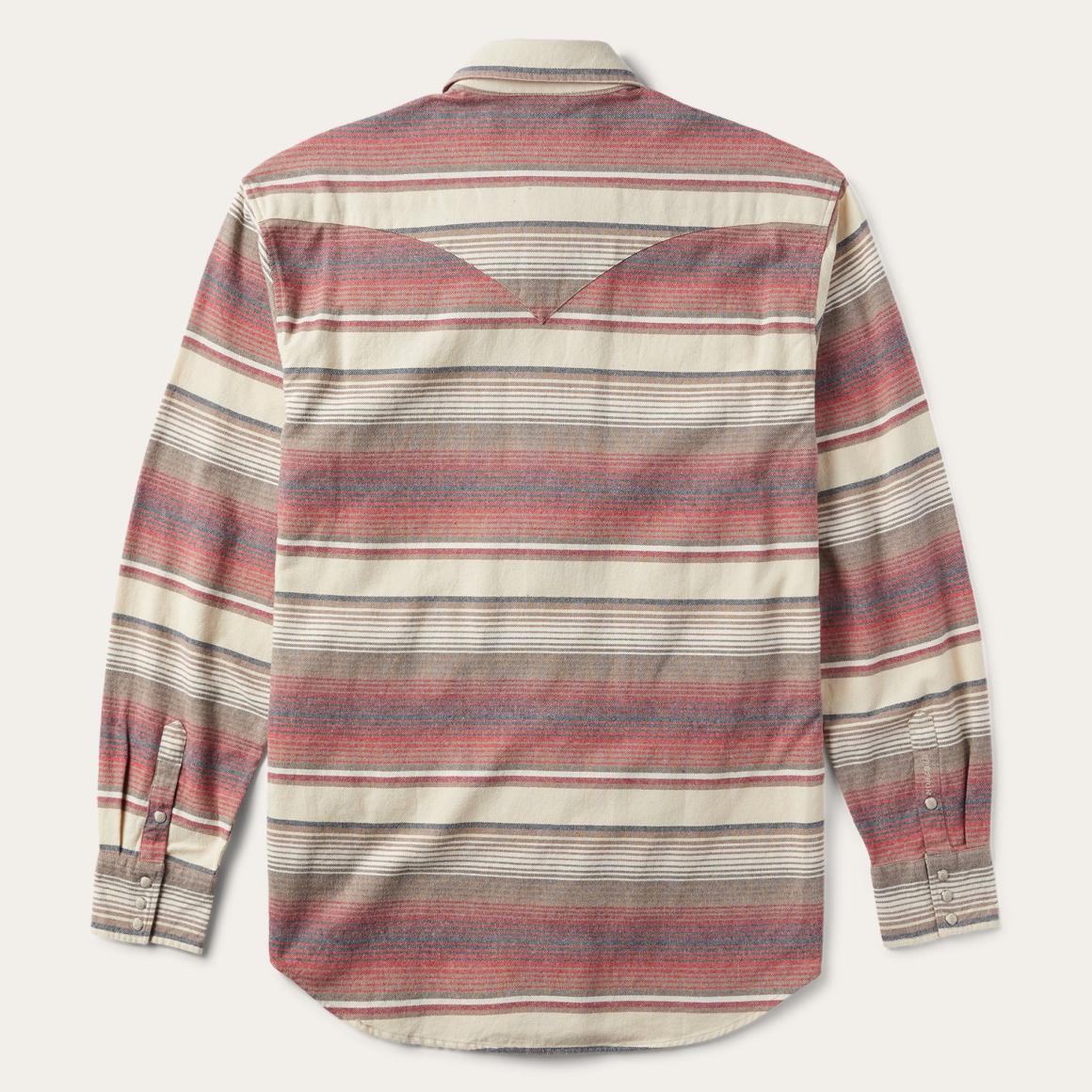 Brushed Twill Striped Shirt Red | Men Stetson Classic Cut
