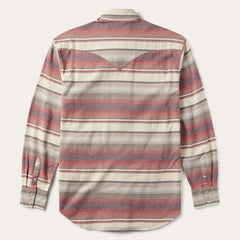 Brushed Twill Striped Shirt Red | Men Stetson Classic Cut
