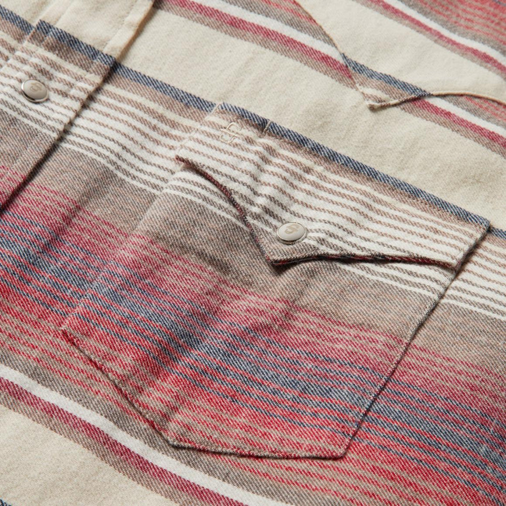 Brushed Twill Striped Shirt Red | Men Stetson Flannel Shirts