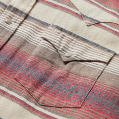 Brushed Twill Striped Shirt Red | Men Stetson Flannel Shirts