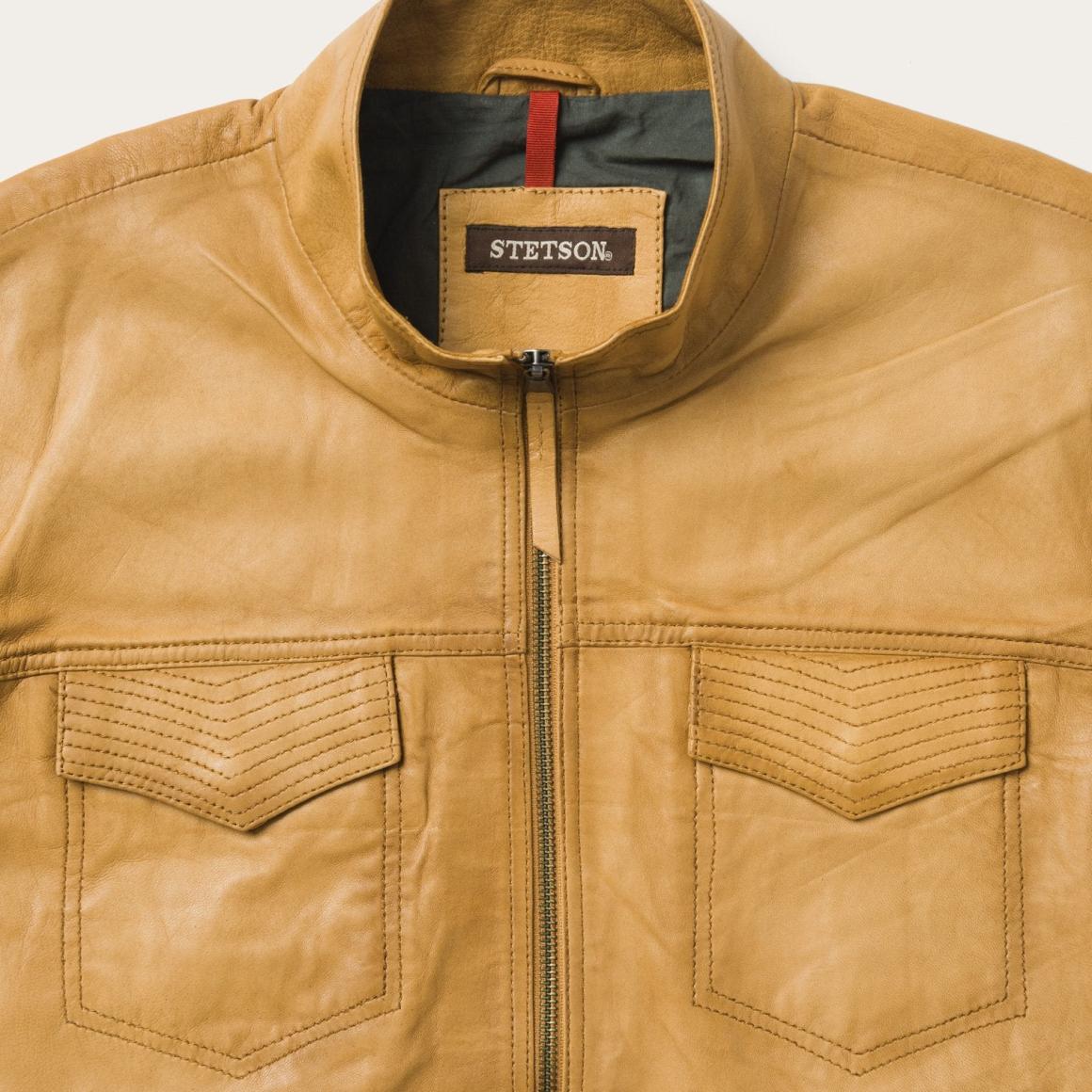 Butter Soft Distressed Leather Jacket Brown | Men Stetson Jackets