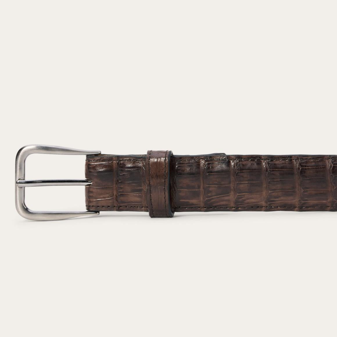 Caiman Western Tab Belt - 1 1/4" Width Cigar Classic | Men Stetson Belts