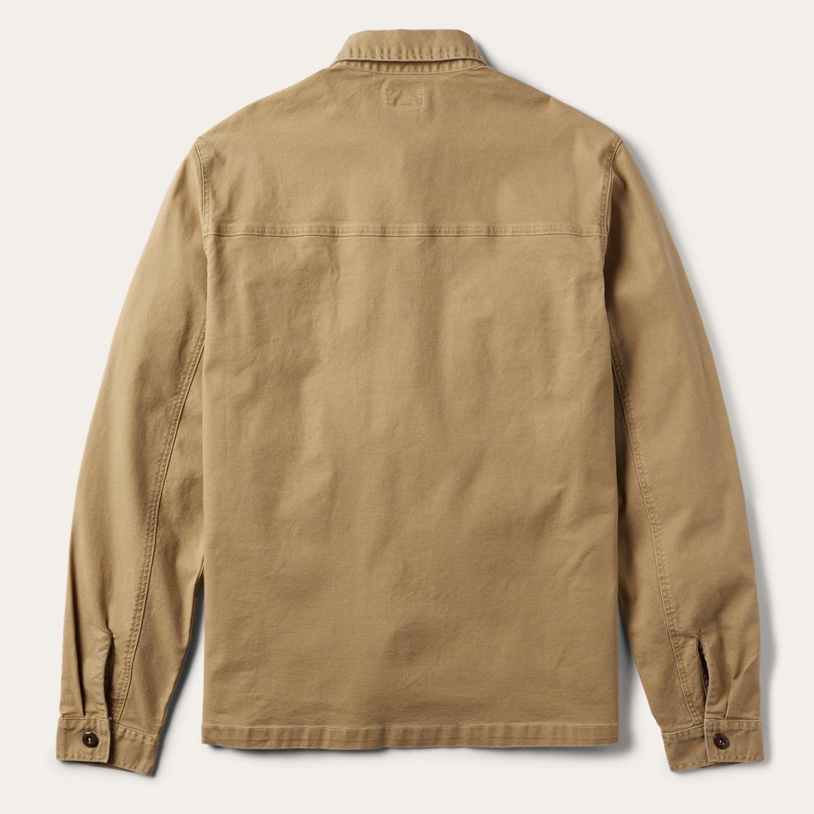 Camel Stretch Canvas Shirt Jacket Brown | Men Stetson Jackets
