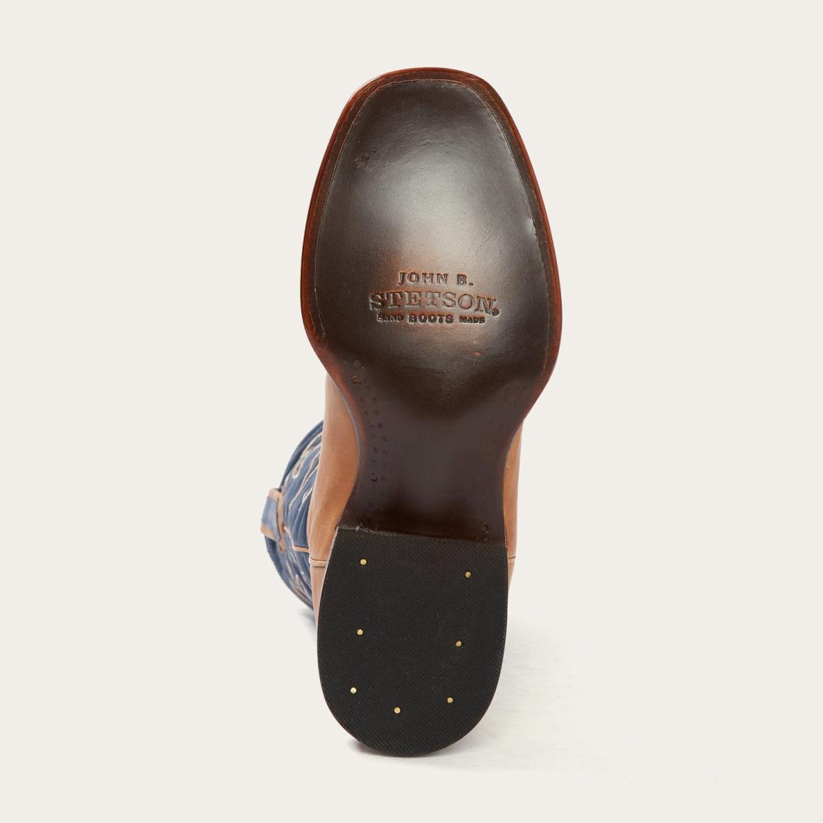 Casper Tan &amp; Blue Matte Cowboy Boot Tan | Men Stetson Western