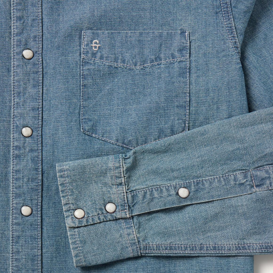 Chambray Denim Shirt Blue | Men Stetson Western Shirts