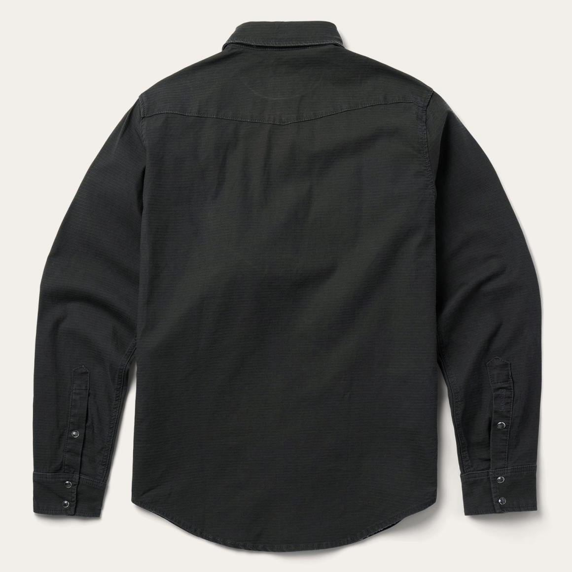 Charcoal Corded Denim Shirt Grey | Men Stetson Western Shirts