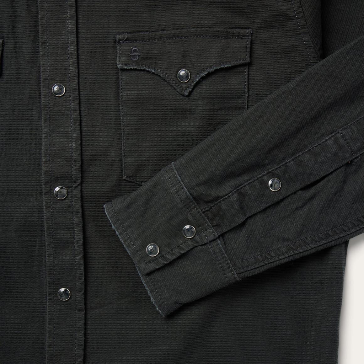 Charcoal Corded Denim Shirt Grey | Men Stetson Western Shirts
