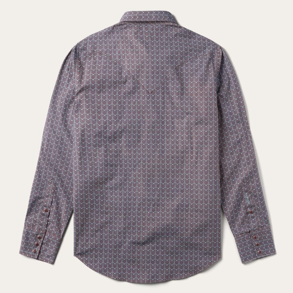 Chevron Grid Shirt Brown | Men Stetson Western Shirts