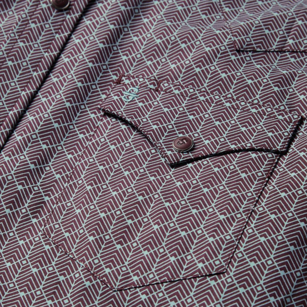 Chevron Grid Shirt Brown | Men Stetson Western Shirts
