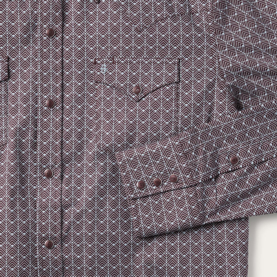 Chevron Grid Shirt Brown | Men Stetson Western Shirts