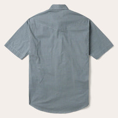 Circle Diamond Print Short Sleeve Western Shirt Green | Men Stetson Classic Cut