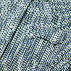 Circle Diamond Print Short Sleeve Western Shirt Green | Men Stetson Classic Cut