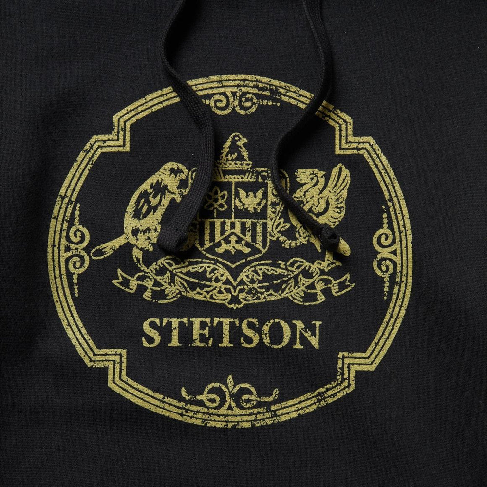Classic Crest Hooded Sweatshirt Black | Men Stetson Sweaters &amp; Hoodies