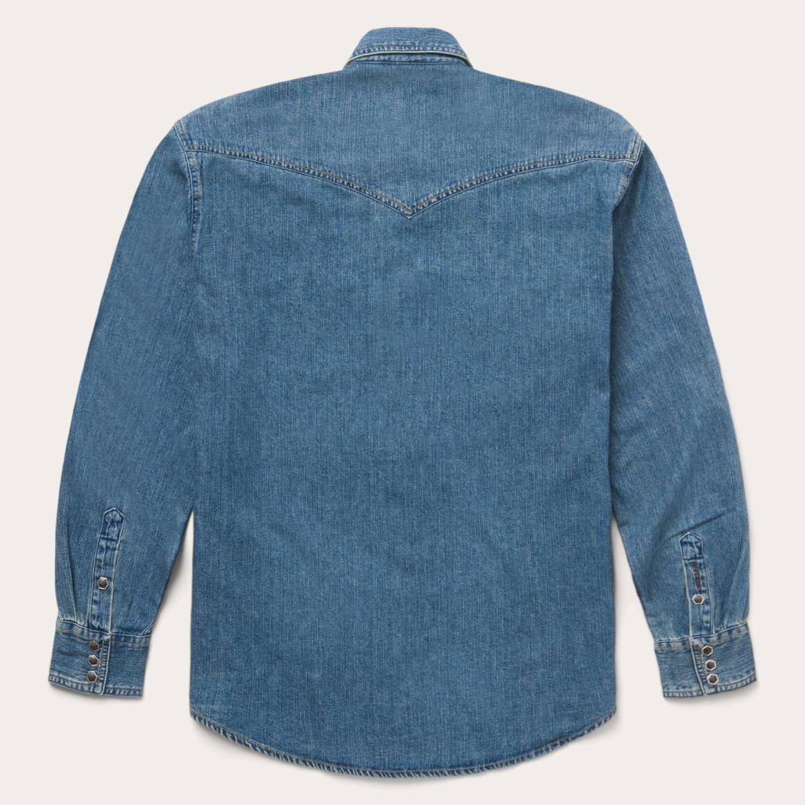 Classic Denim Shirt Blue | Men Stetson Classic Cut