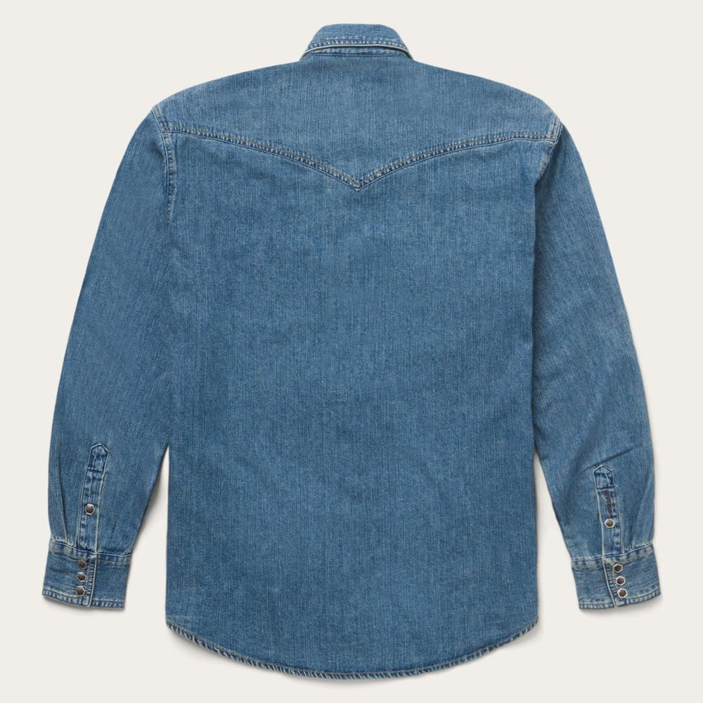 Classic Denim Shirt Blue | Men Stetson Classic Cut