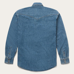 Classic Denim Shirt Blue | Men Stetson Classic Cut
