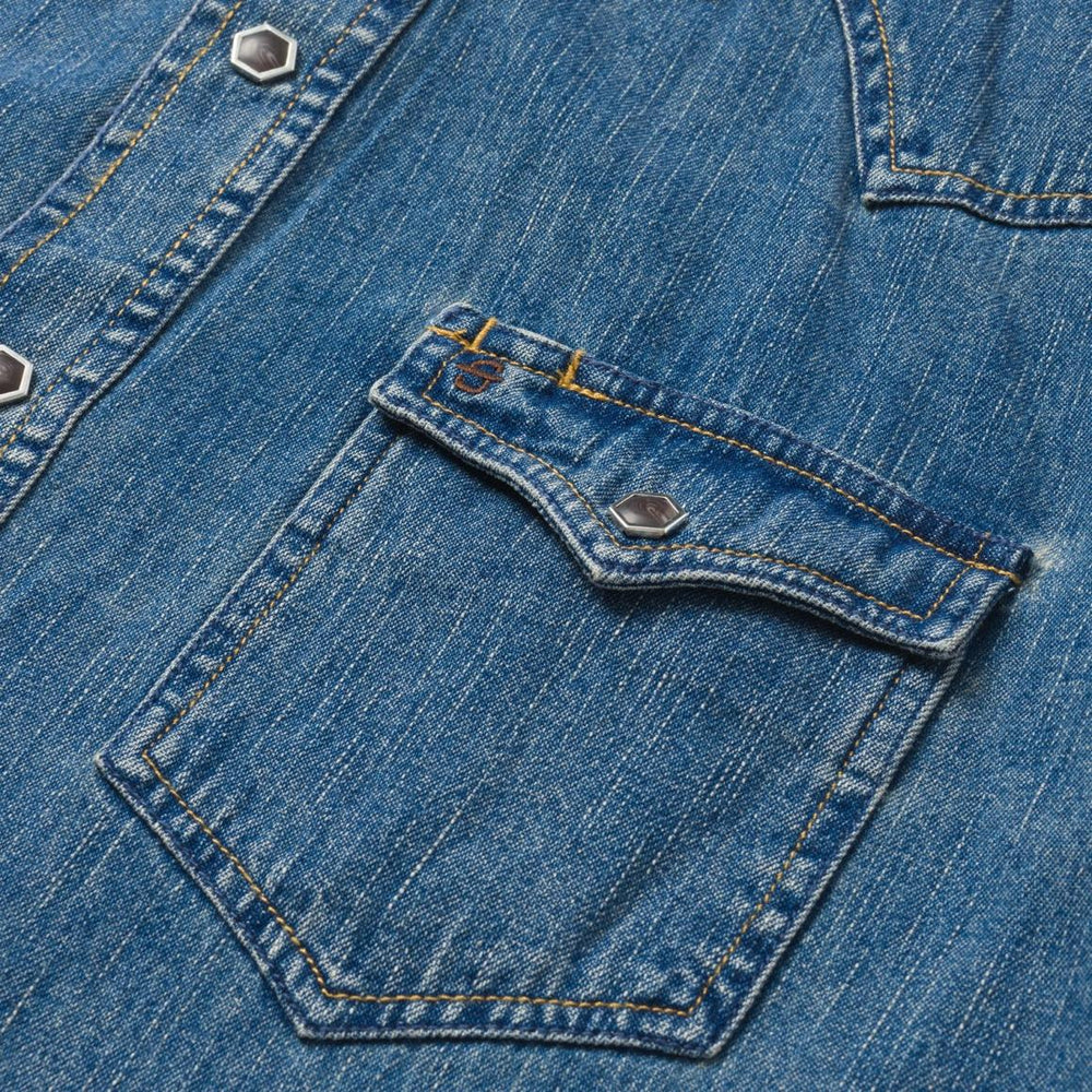 Classic Denim Shirt Blue | Men Stetson Classic Cut
