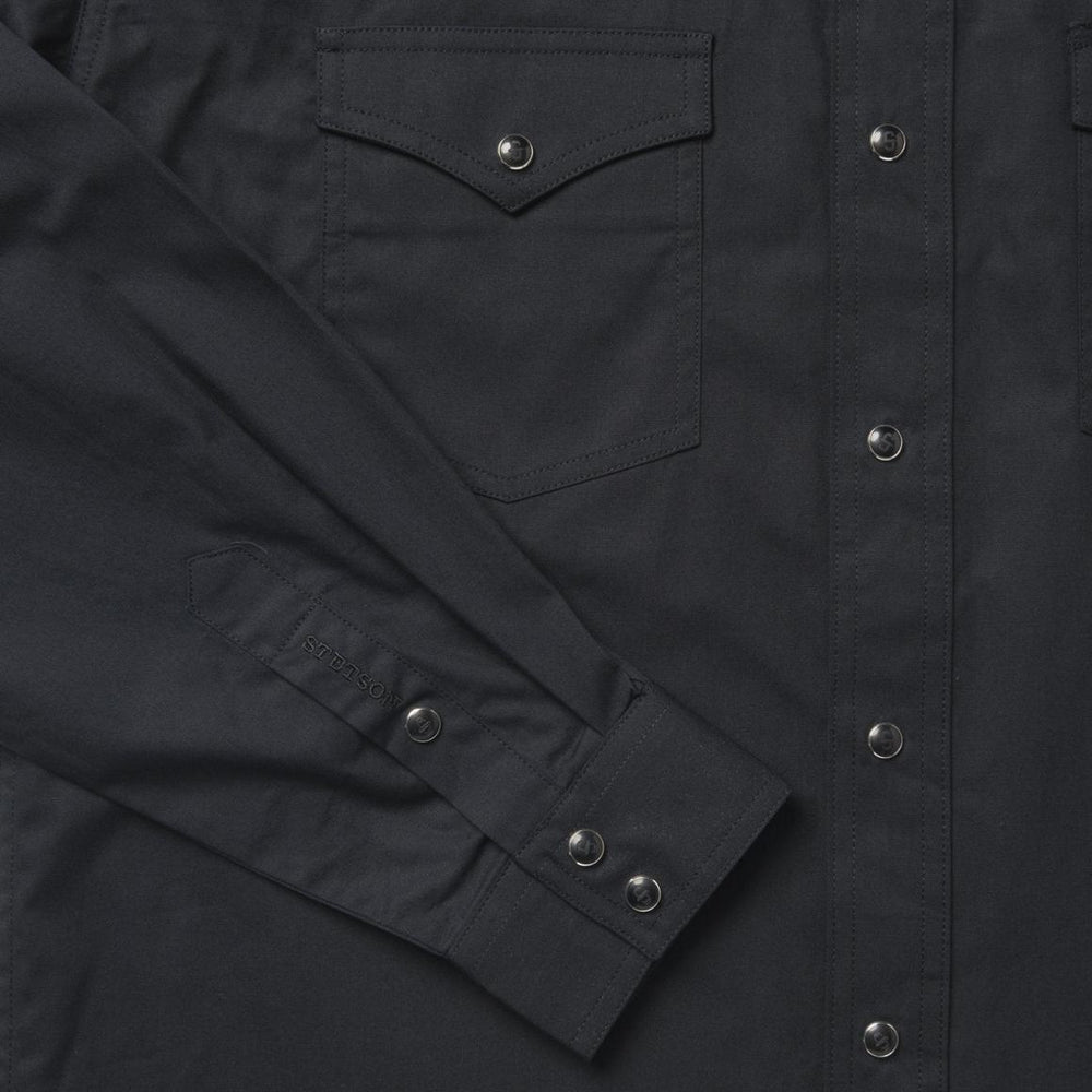 Classic Western Shirt In Black Black | Men Stetson Western Shirts