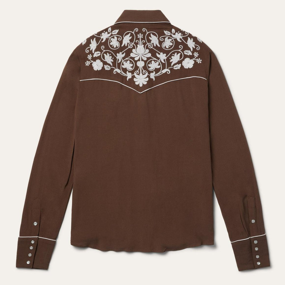 Classic Western Snap Shirt Brown | Women Stetson Western Shirts