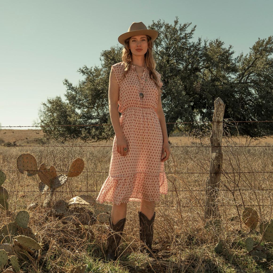 Cottage Floral Dress Red | Women Stetson Midi