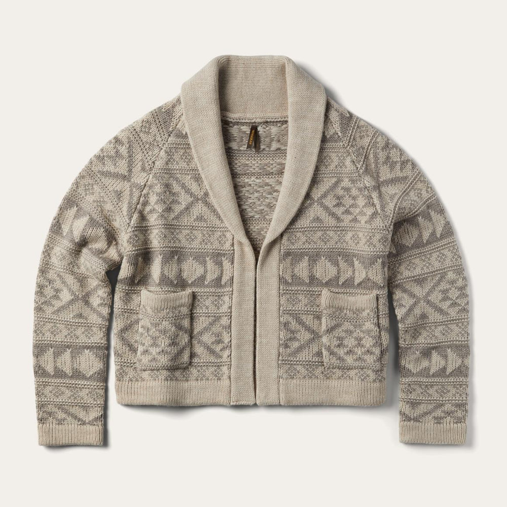 Cropped Shawl Collar Cardigan Brown | Women Stetson Sweaters