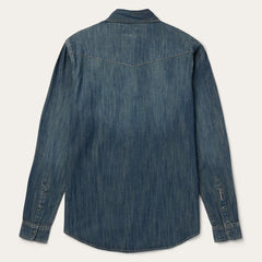 Dark Denim Western Shirt Blue | Men Stetson Modern Cut
